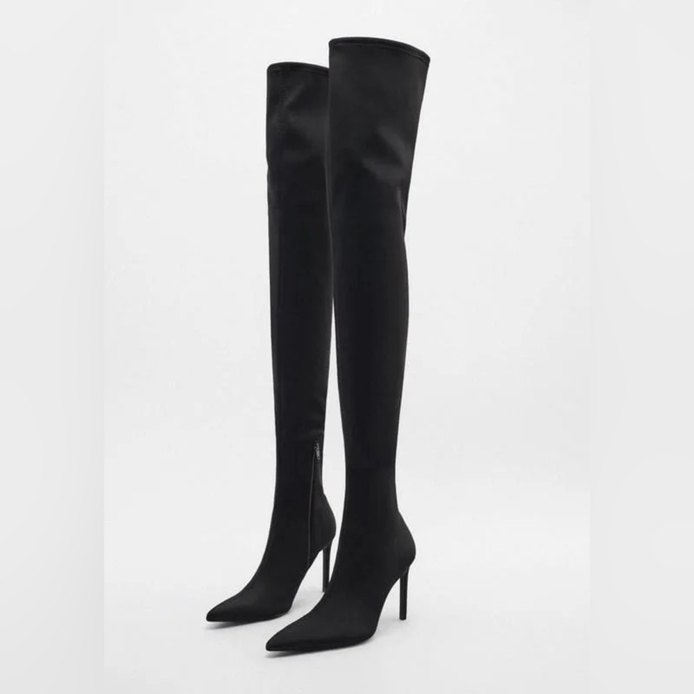 ZARA OVER-THE-KNEE FABRIC BOOTS